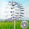 Magical Colorful WindPowered Kinetic Metal Windmill Sculpture For Garden Patio 5