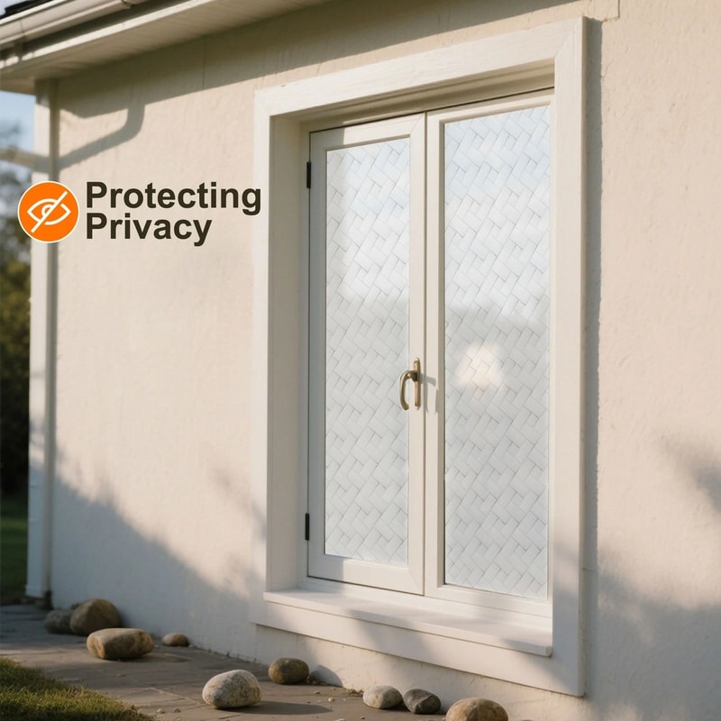 Frosted Privacy Window Film Static Cling UV Blocking Glass Sticker For Bathroom Home Use 3