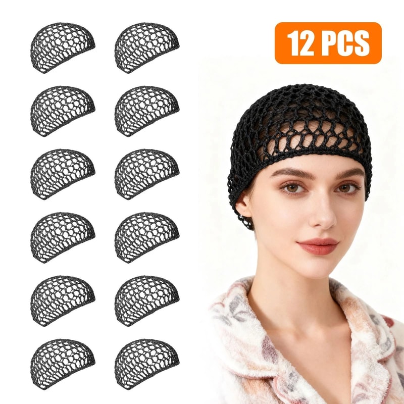Elastic Crochet Hair Nets Breathable Mesh Cap Snood Spa Sleeping Cover Hat For Comfortable Hair Co 2