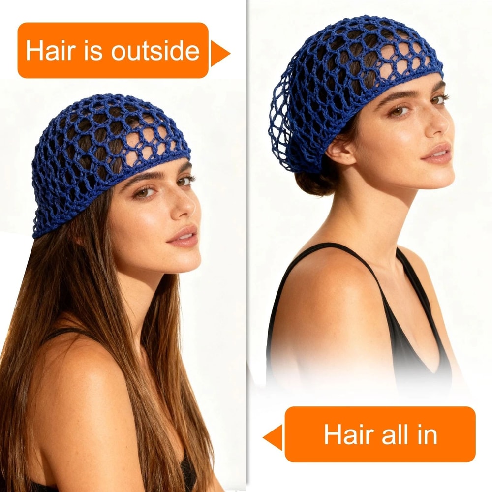 Elastic Crochet Hair Nets Breathable Mesh Cap Snood Spa Sleeping Cover Hat For Comfortable Hair Co 4