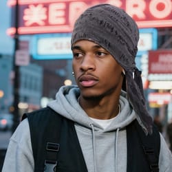 long tail ripped beanie hat durag head wrap – hip-hop turban for men & women