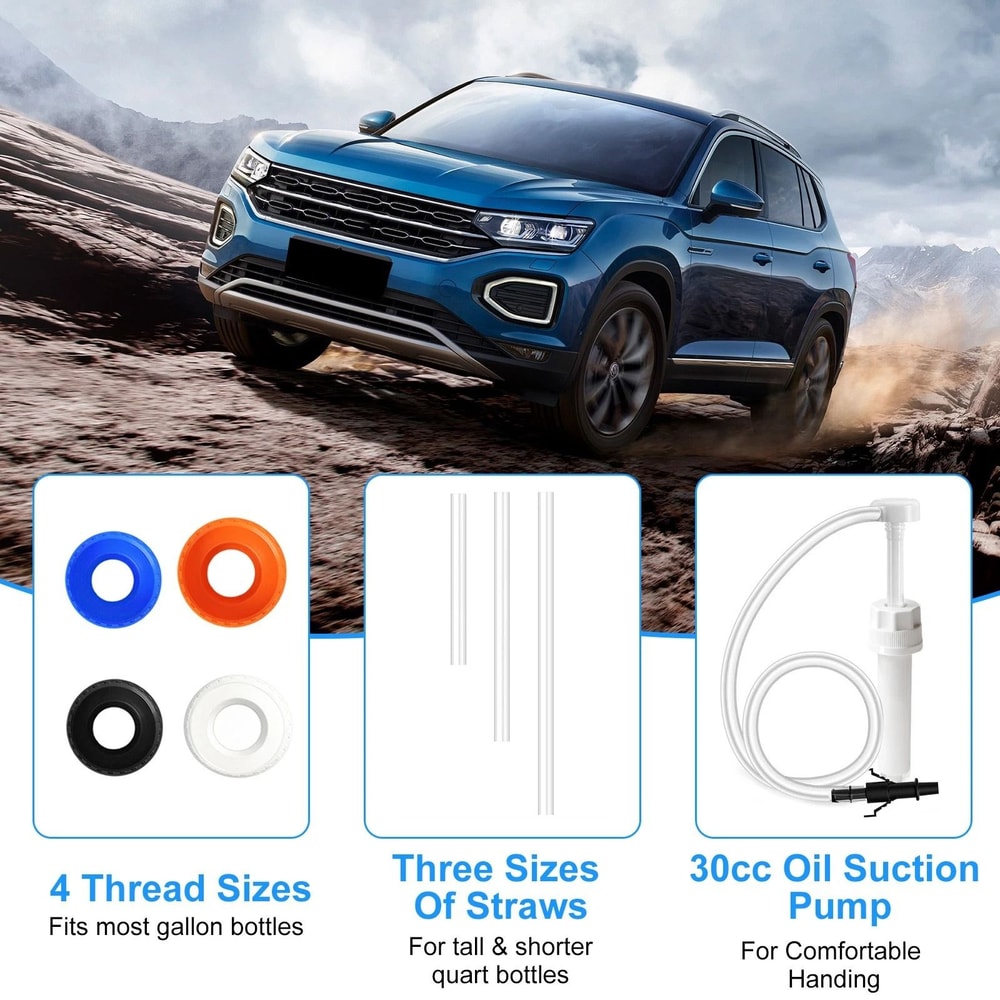 Hand Pump For Oil Transfer With Flexible Tubes And Interchangeable Threads 1