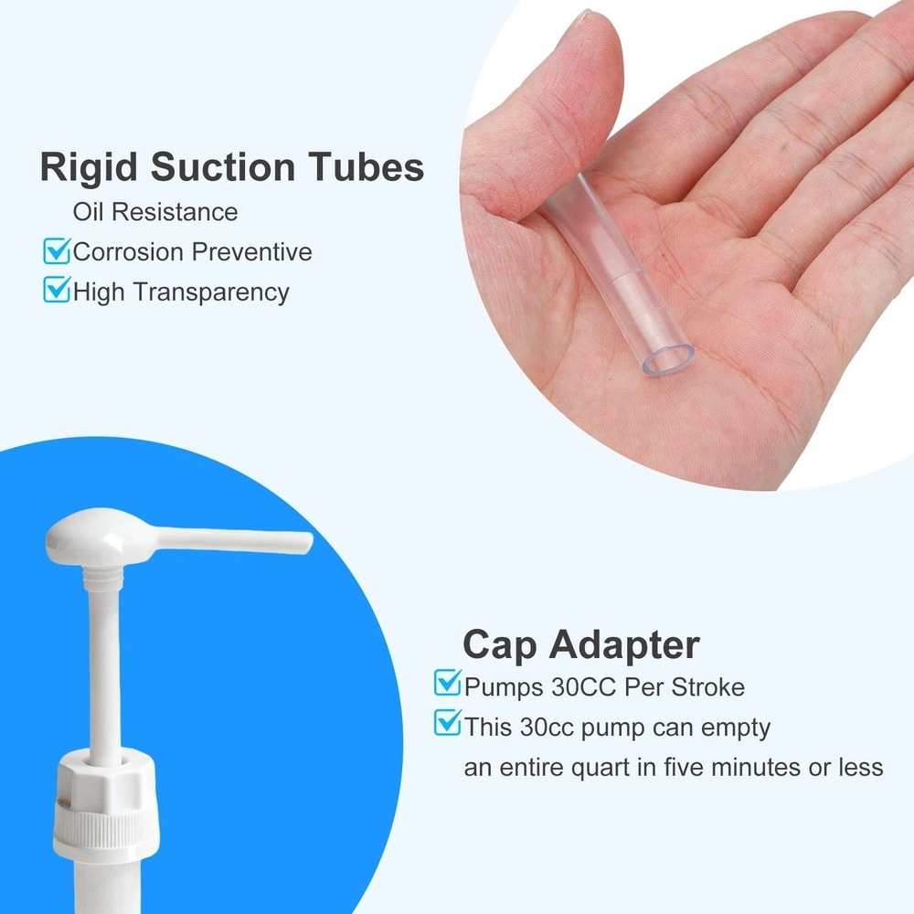 Hand Pump For Oil Transfer With Flexible Tubes And Interchangeable Threads 2