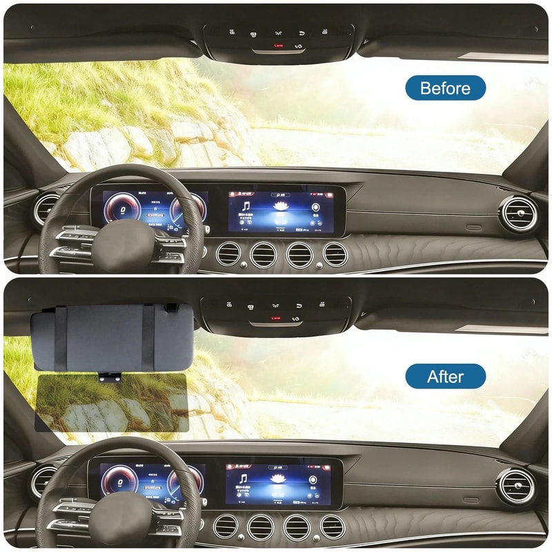 Universal Polarized Car Sun Visor Extender AntiGlare Day Night Sunshade Panel For UV Protection 5