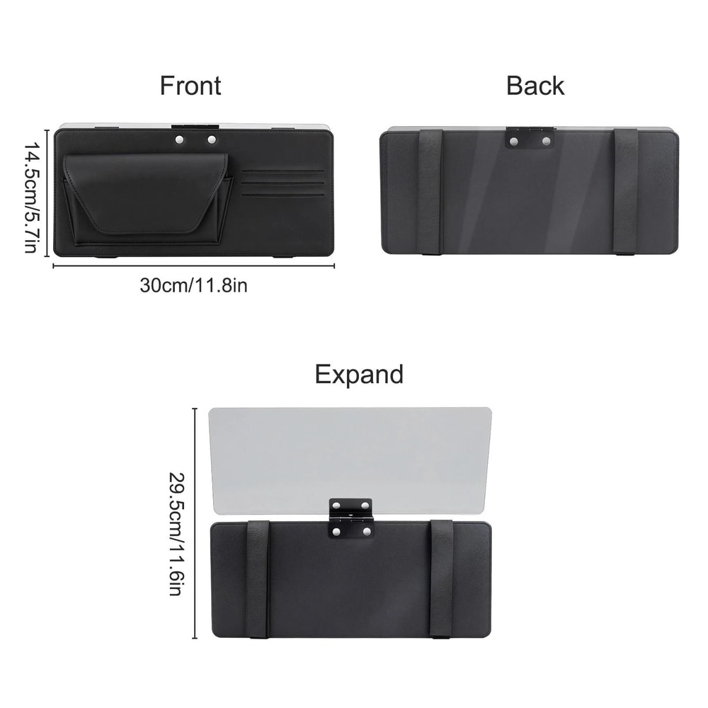 Universal Polarized Car Sun Visor Extender AntiGlare Day Night Sunshade Panel For UV Protection 4