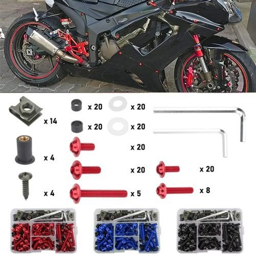 Motorcycle Fairing Bolt Kit Durable Aluminum 3