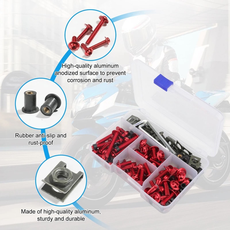 Motorcycle Fairing Bolt Kit Durable Aluminum 5