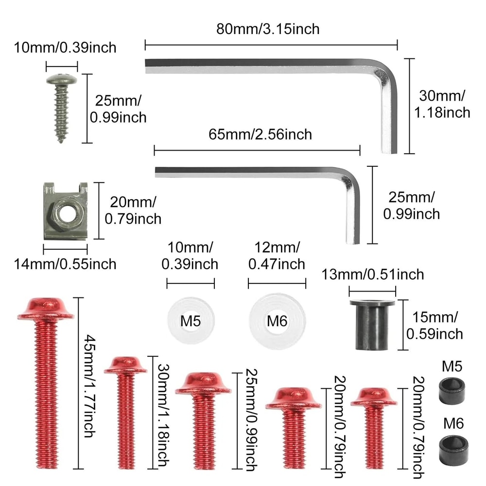 Motorcycle Fairing Bolt Kit Durable Aluminum 7