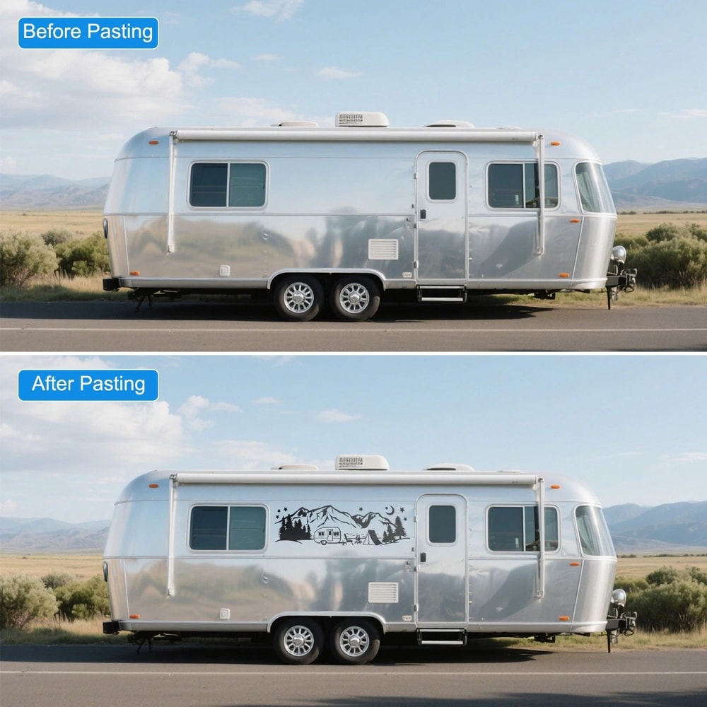 Mountain Tree Forest Camping Vinyl Decals For Car Adventure Outdoor Sticker For SUV Truck OffRoad