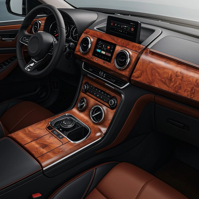 High Glossy Wood Grain Vinyl Wrap Sticker Decal Car Interior Film For Dashboard Console 0