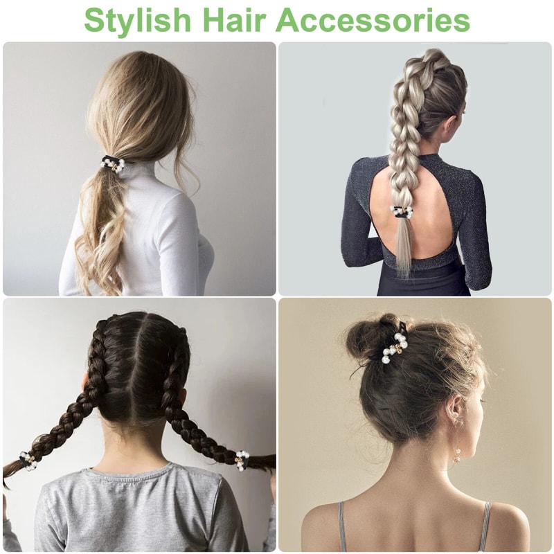 PearlEmbellished Elastic Hair Ties MultiLayer Hair Ropes For Women Girls 1
