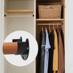 stainless steel closet rod bracket set – black pole holder with screws for wardrobe, curtain, and laundry support