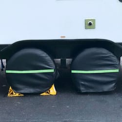 waterproof tire covers with green reflective strips – premium wheel protectors for all vehicles