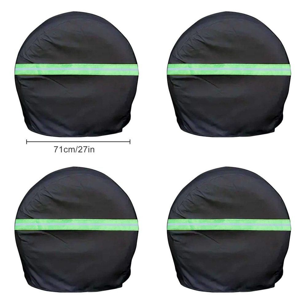 Waterproof Tire Covers With Green Reflective Strips Premium Wheel Protectors For All Vehicles 5