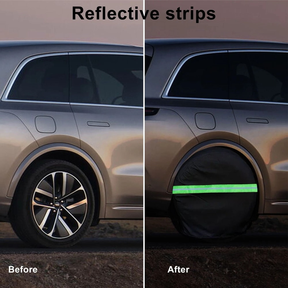 Waterproof Tire Covers With Green Reflective Strips Premium Wheel Protectors For All Vehicles 3