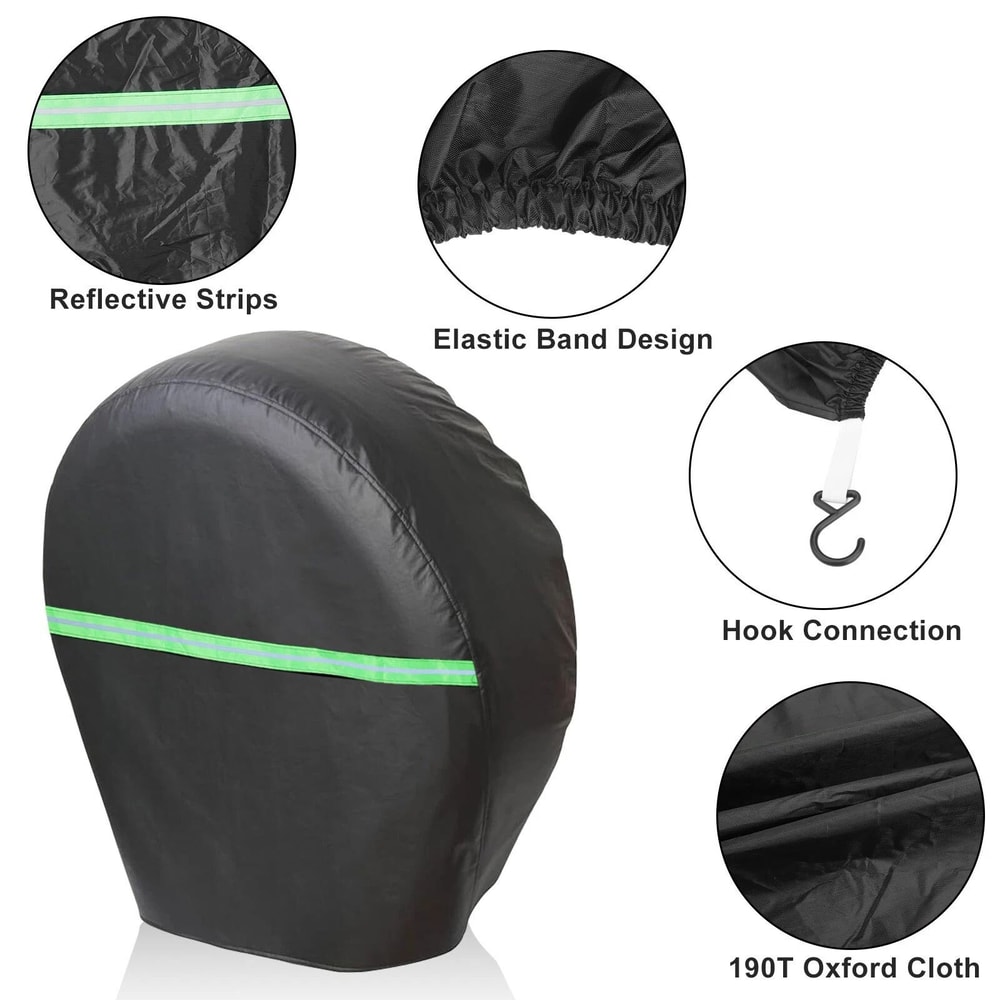 Waterproof Tire Covers With Green Reflective Strips Premium Wheel Protectors For All Vehicles 4