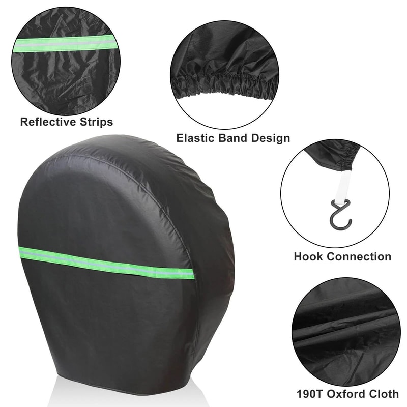 Waterproof Tire Covers With Green Reflective Strips Premium Wheel Protectors For All Vehicles 4