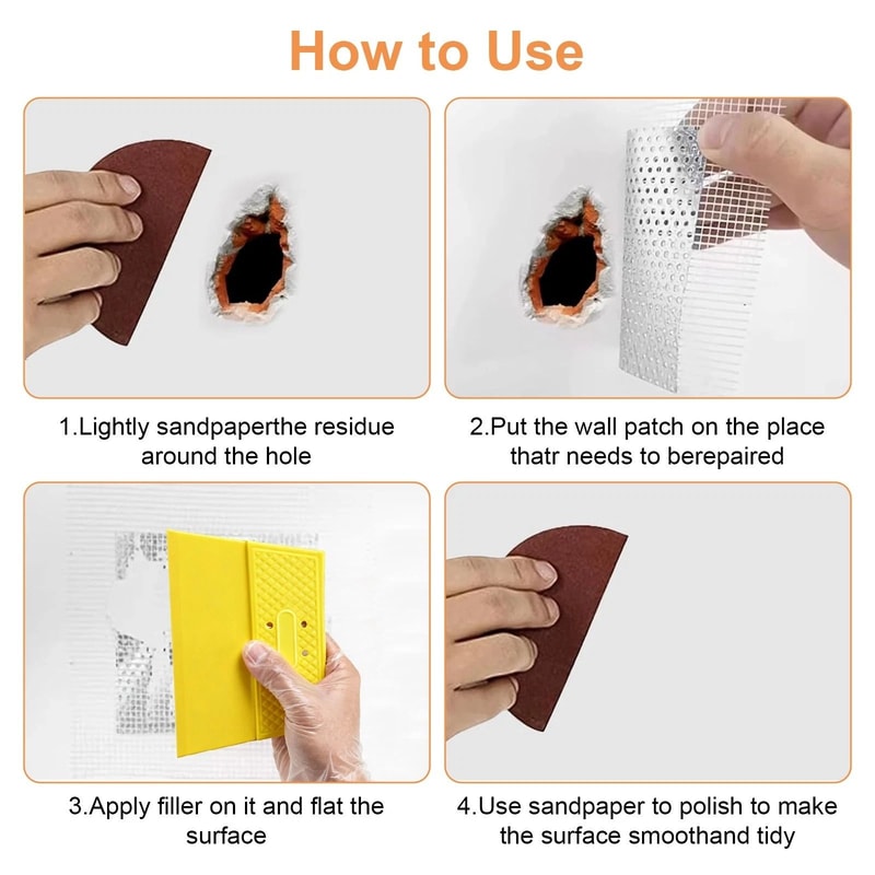 SelfAdhesive Aluminum Wall Repair Patch Kit For Holes Cracks And Peeling 3