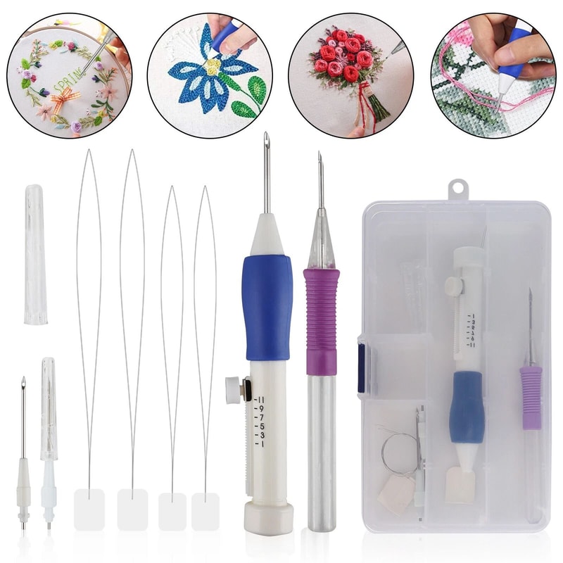 DIY Magic Embroidery Pen Set Punch Needle Kit For Embroidery Stitching Sewing Crafts 6