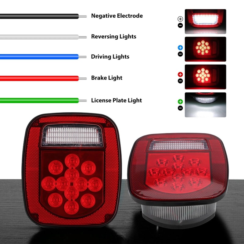 Rear LED Tail Lights Waterproof Brake License Plate Lamp 4