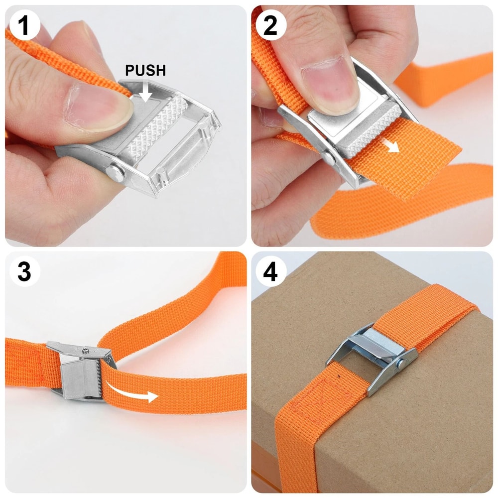 Adjustable Cam Buckle Tie Down Lashing Straps With Buckles HeavyDuty Load Securing 2