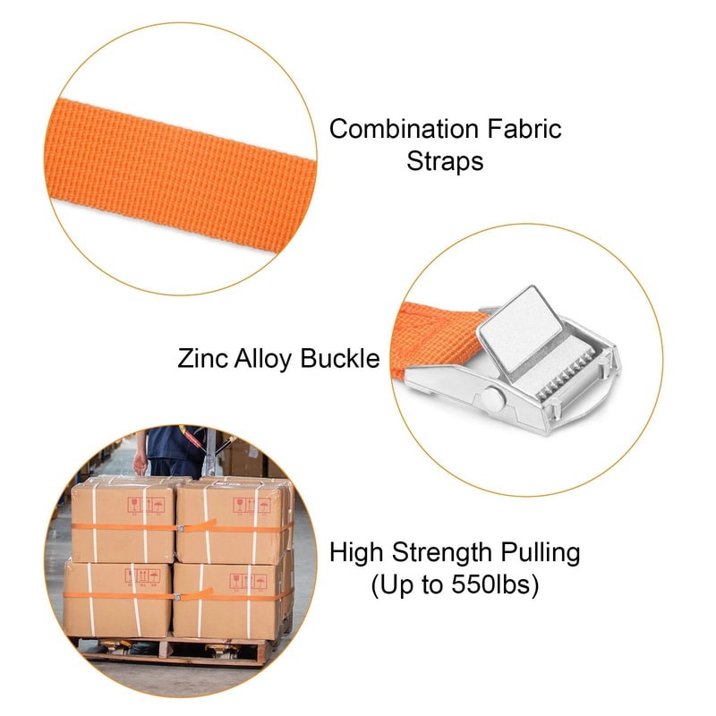 Adjustable Cam Buckle Tie Down Lashing Straps With Buckles HeavyDuty Load Securing 3