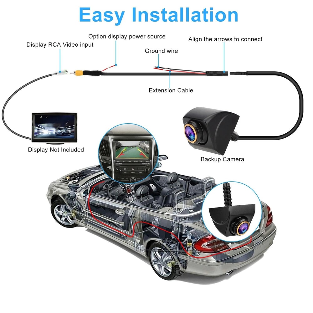 Car Rear View Camera With Night Vision Waterproof Parking Kit 3