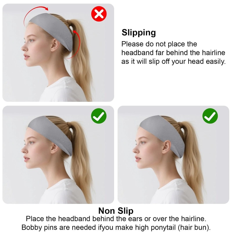 Moisture Wicking Headband Wide Elastic Sports Sweatband For Men And Women 4