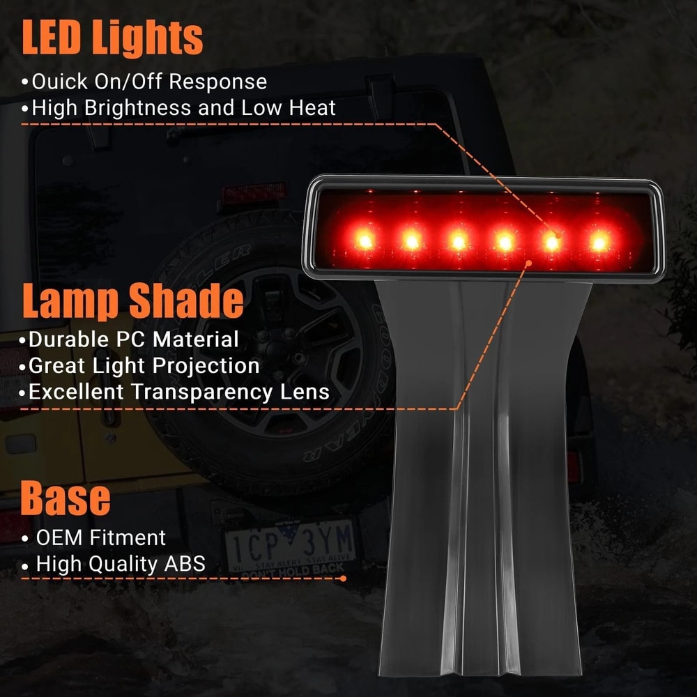Smoked Lens LED Brake Light High Mount Stop Lamp 8