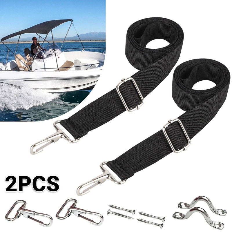 Adjustable Bimini Top Tie Down Straps With Stainless Steel Hooks 8