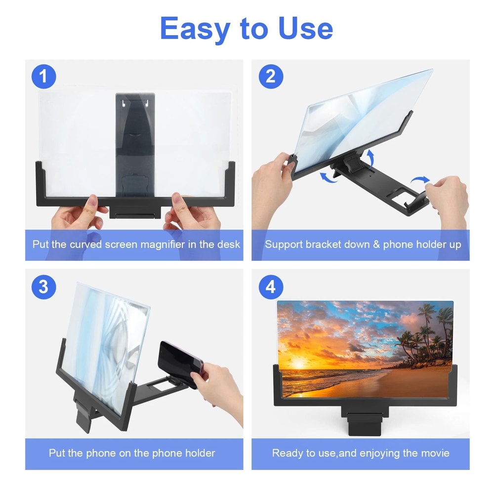 Phone Screen Video Amplifier Foldable Stand For All Smartphones 4