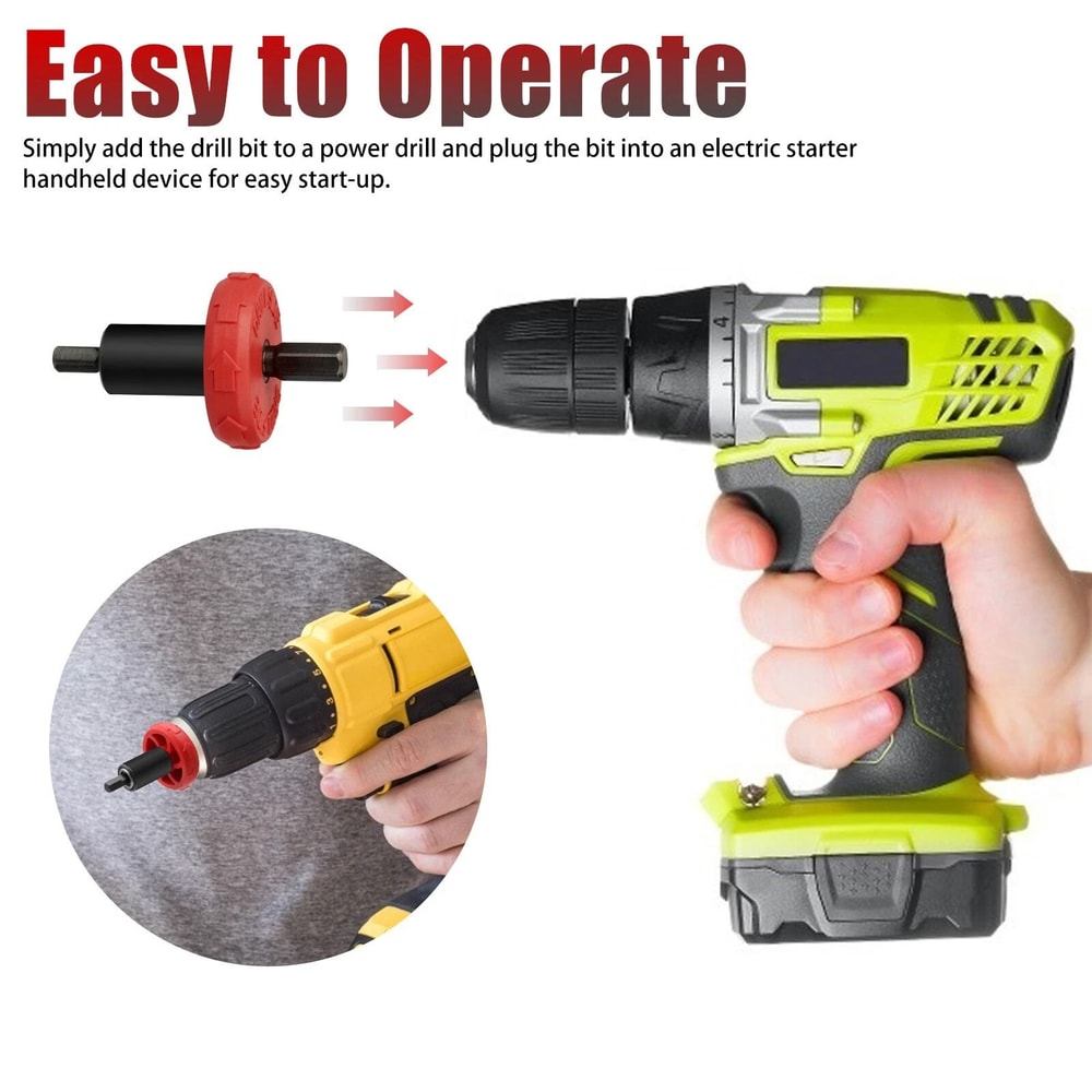 Easy Electric Start Drill Bit Adapter For TroyBilt Mower Cordless Drill Starter 6