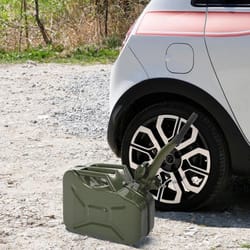 steel gas fuel can with pouring spout – reliable backup storage