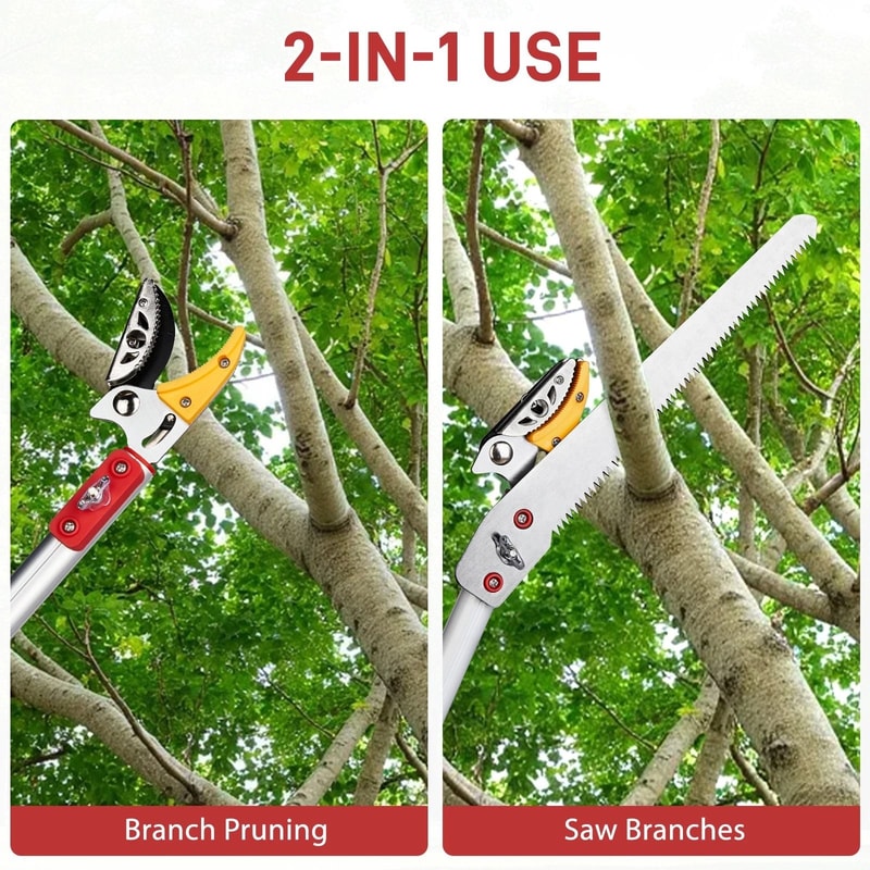 Telescopic Pole Pruner Fruit Picker Tree Branch Cutter Adjustable Lightweight 5