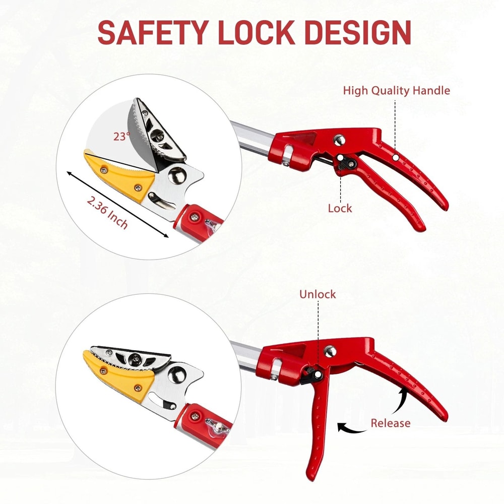 Telescopic Pole Pruner Fruit Picker Tree Branch Cutter Adjustable Lightweight 7