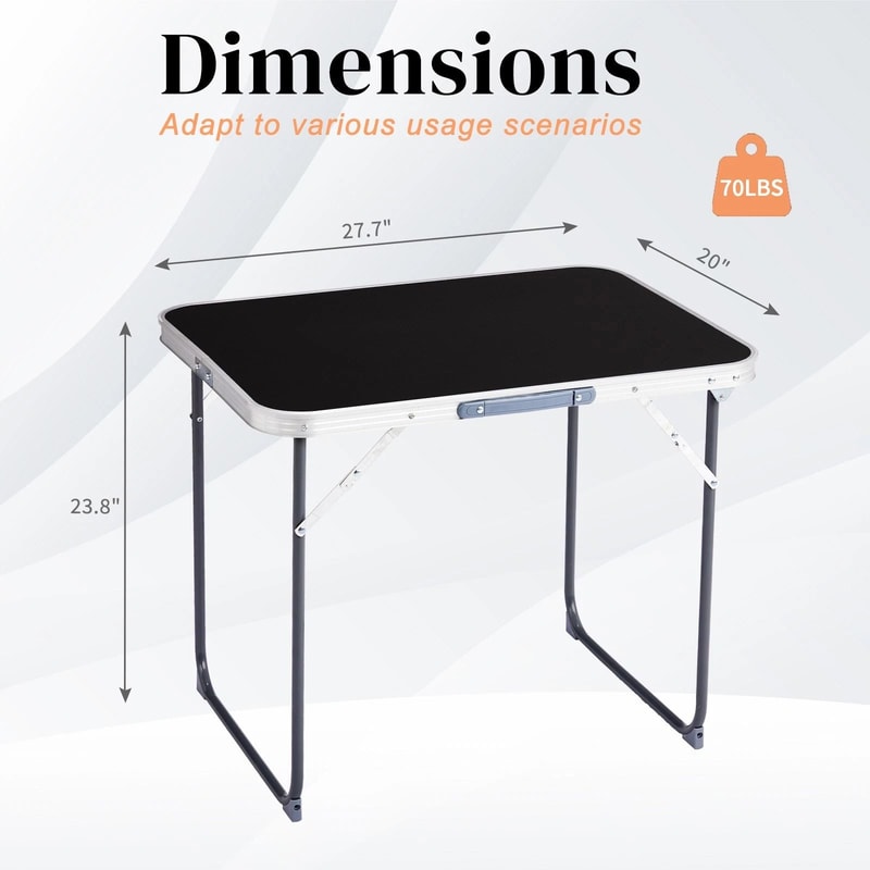 Portable Aluminum Folding Table Perfect For Indoor Outdoor Dining Picnics Parties 2