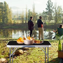 portable aluminum folding table – perfect for indoor & outdoor dining, picnics, & parties