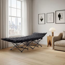 portable folding camping cot bed with soft pad for outdoor adults sleeping – compact & comfortable for travel & camping