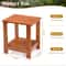 Portable Teak Wood Side Table For Patio Indoors Small Square WeatherResistant Compact Design 2
