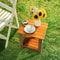 Portable Teak Wood Side Table For Patio Indoors Small Square WeatherResistant Compact Design 3
