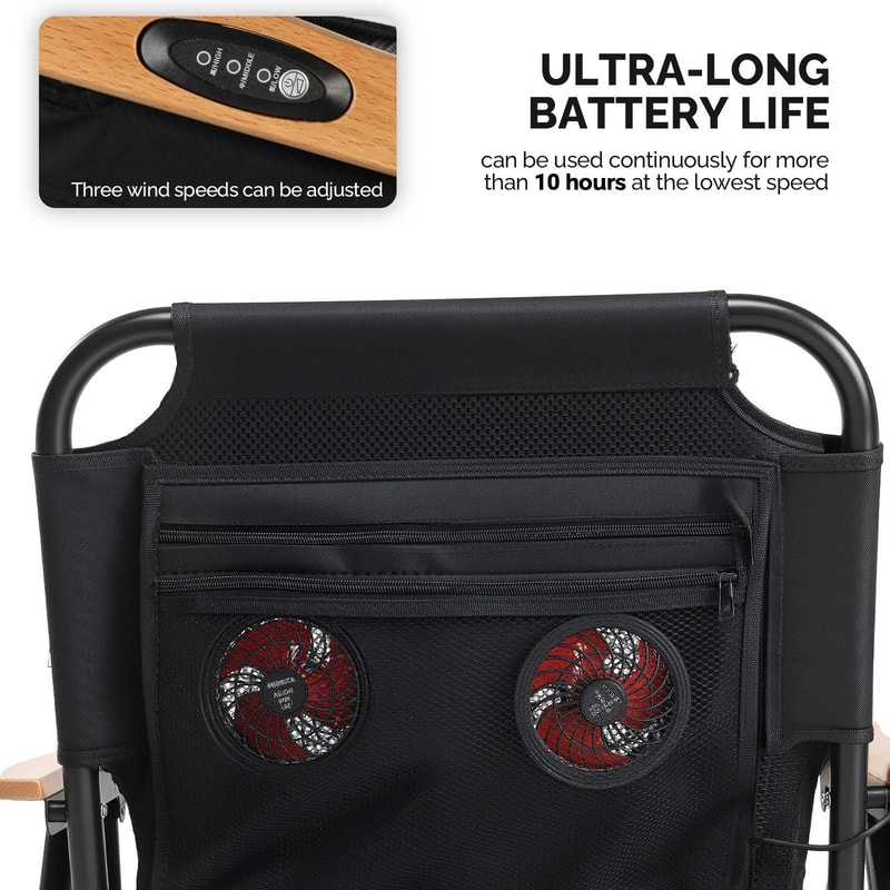 USBPowered Beach Camping Chair With Cooling System Foldable Outdoor Relaxation Chair 9