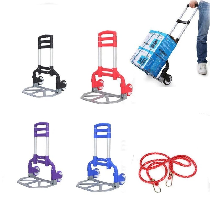 Heavy Duty Portable Luggage Cart Foldable Roller Carrier For Easy Transport 8