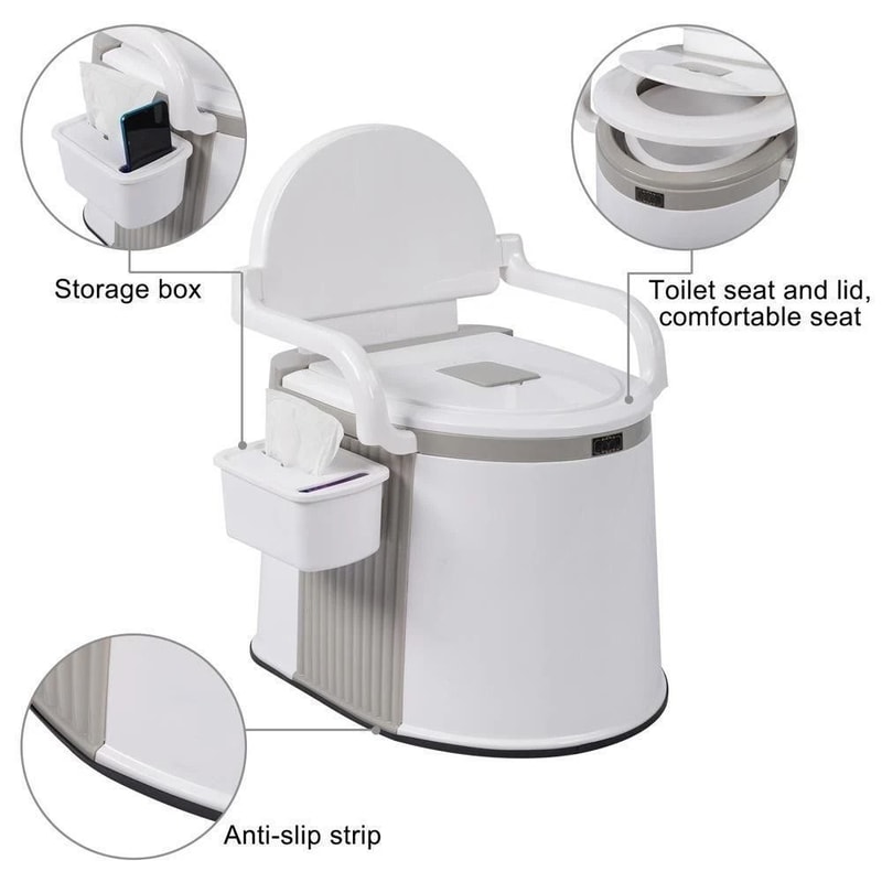 Portable Travel Toilet With Tissue Box Perfect For Camping Hiking 5