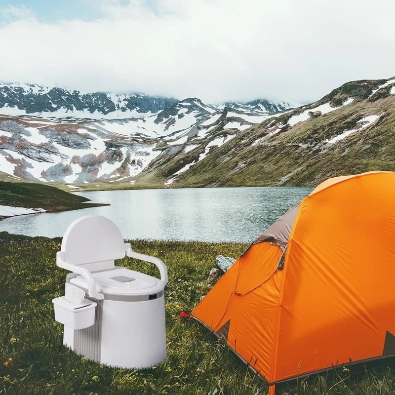 Portable Travel Toilet With Tissue Box Perfect For Camping Hiking 6