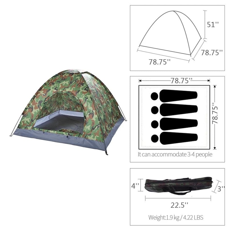 Camouflage Waterproof Camping Tent Portable Easy Setup For Outdoor Adventures 3