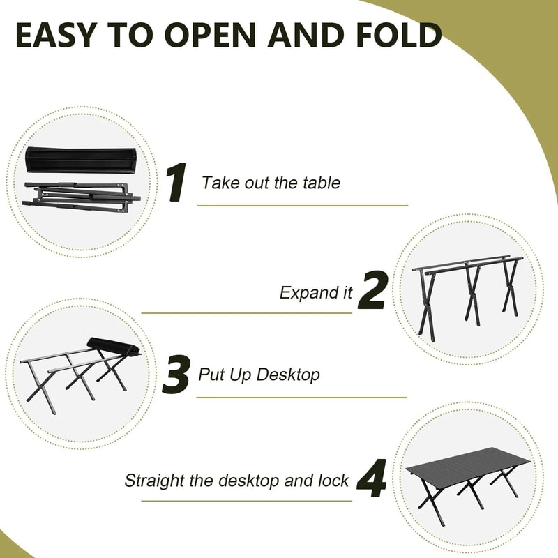 Folding Ultralight Collapsible Table For Outdoor Travel Hiking BBQ Portable Picnic Camp Table 2