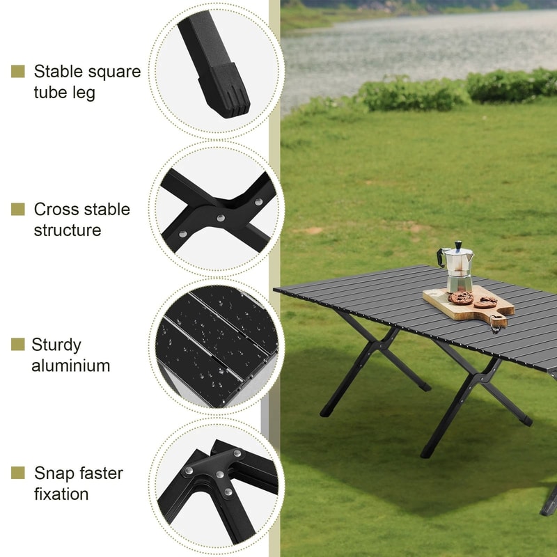 Folding Ultralight Collapsible Table For Outdoor Travel Hiking BBQ Portable Picnic Camp Table 5