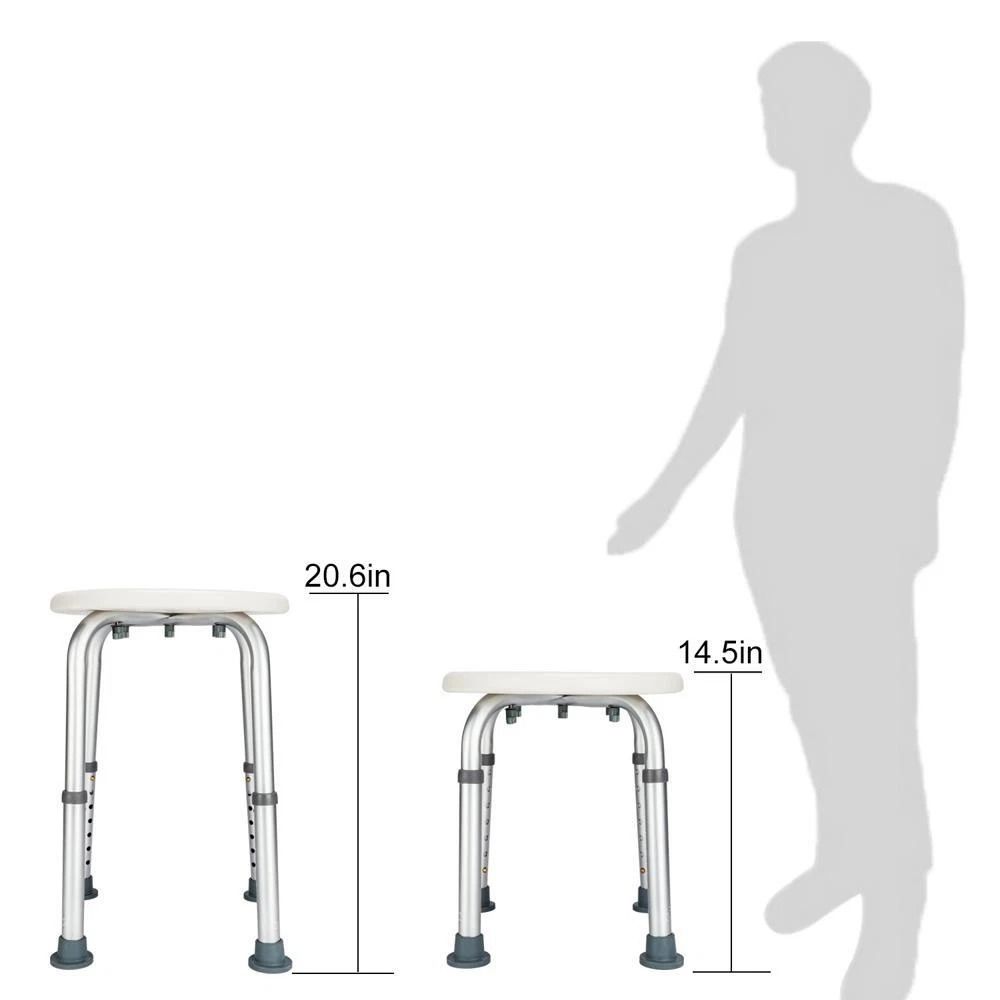 AntiSlip Adjustable Medical Shower Chair For Elderly Round Stool Seat With Stable Support 6