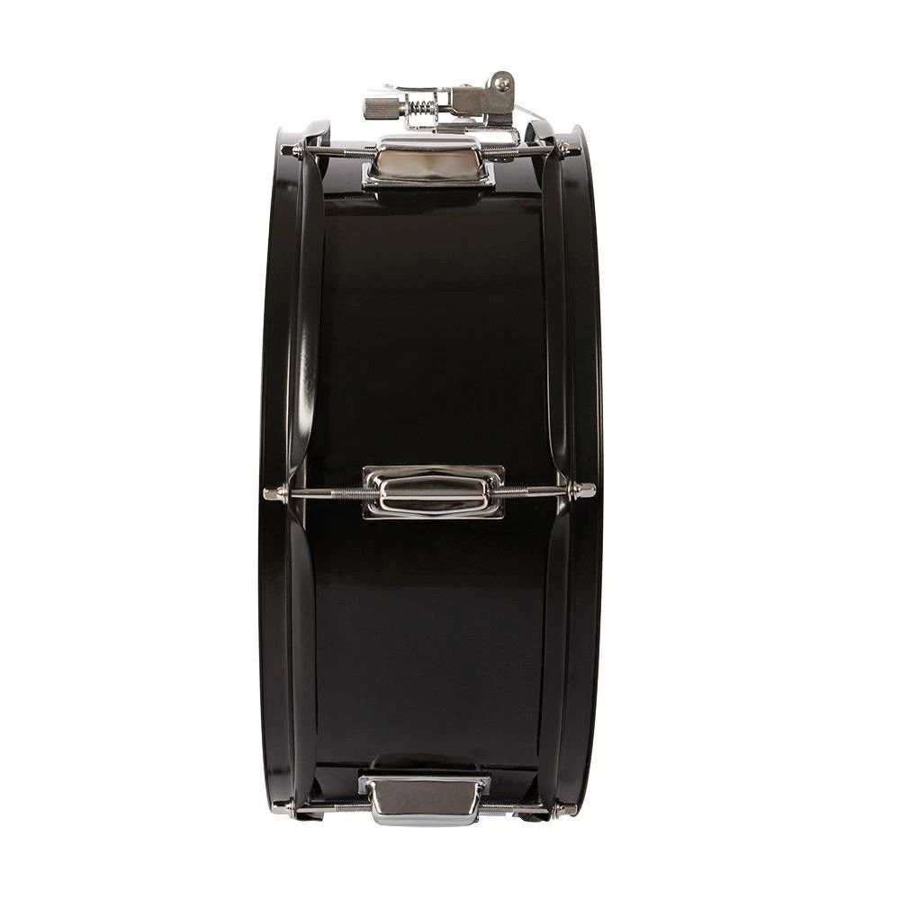 Glarry Marching Snare Drum Transparent With Drum Sticks Black 4