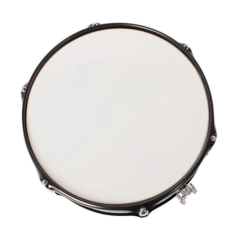 Glarry Marching Snare Drum Transparent With Drum Sticks Black 5